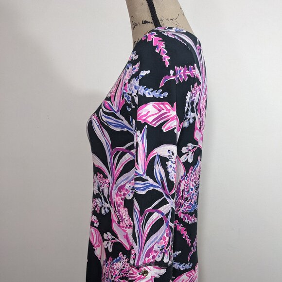 Lilly Pulitzer Onyx Wild Within UPF 50+ Sophie Dress Small Black Pink S - Picture 9 of 13